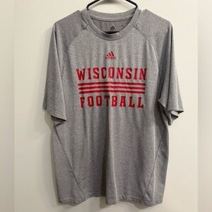 Adidas - Wisconsin Badgers Football T-Shirt - Large - Gray